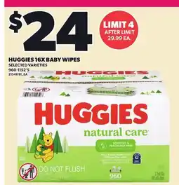 Loblaws HUGGIES 16X BABY WIPES, 960-1152'S offer