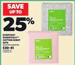 Loblaws EVERYDAY ESSENTIALS COTTON SHEET SETS offer