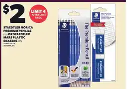 Loblaws STAEDTLER NORICA PREMIUM PENCILS, 12'S OR STAEDTLER MARS PLASTIC ERASERS, 2'S offer