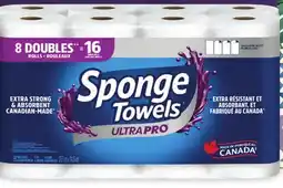 Loblaws SPONGETOWELS ULTRAPRO, 8=16 ROLLS offer