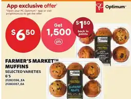 Loblaws FARMER'S MARKET MUFFINS, 6'S offer