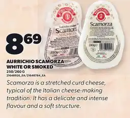 Loblaws AURRICHIO SCAMORZA WHITE OR SMOKED, 250/260 G offer