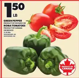 Loblaws GREEN PEPPER OR ROMA TOMATOES offer