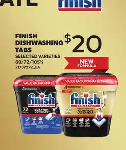 Loblaws FINISH DISHWASHER TABS, 60/72/105'S offer