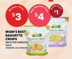 Loblaws MOM'S BEST BAGUETTE CRISPS offer