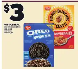 Loblaws POST CEREAL offer