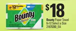 Loblaws BOUNTY PAPER TOWEL, 6=12 SELECT A SIZE offer