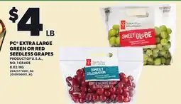 Loblaws PC EXTRA LARGE GREEN OR RED SEEDLESS GRAPES offer