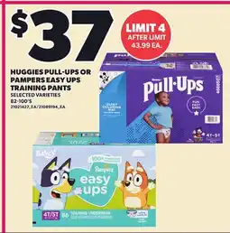 Loblaws HUGGIES PULL-UPS OR PAMPERS EASY UPS TRAINING PANTS, B2-100'S offer