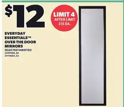 Loblaws EVERYDAY ESSENTIALS OVER THE DOOR MIRRORS offer