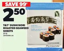 Loblaws T&T SUSHI NORI ROASTED SEAWEED SHEETS offer