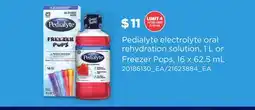 Loblaws PEDIALYTE ELECTROLYTE ORAL REHYDRATION SOLUTION, 1 L OR FREEZER POPS offer