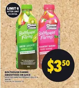 Loblaws BOLTHOUSE FARMS SMOOTHIES OR JUICE offer