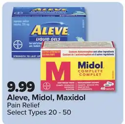 PharmaChoice Aleve, Midol, Maxidol Pain Relief offer