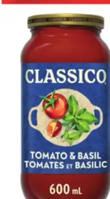 Food Basics CLASSICO TOMATO & BASIL PASTA SAUCE offer