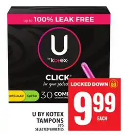 Food Basics U BY KOTEX TAMPONS offer