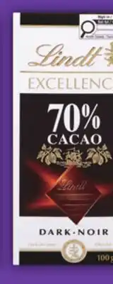 Food Basics LINDT EXCELLENCE CHOCOLATE BARS offer