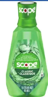 Food Basics SCOPE MOUTHWASH 1 L CREST TOOTHPASTE 63 ML offer
