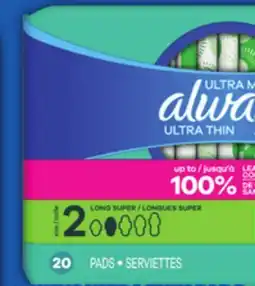 Food Basics ALWAYS ULTRA THIN PADS OR TAMPAX TAMPONS offer