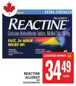 Food Basics REACTINE ALLERGY offer