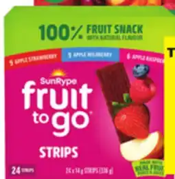 Food Basics SUN-RYPE FRUIT SOURCE BARS OR SUN-RYPE FRUIT TO GO STRIPS offer