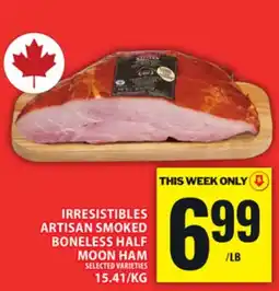 Food Basics IRRESISTIBLES ARTISAN SMOKED BONELESS HALF MOON HAM offer
