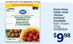 Walmart Great Value Italian-style chicken and beef meatballs offer