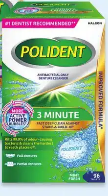 Walmart Polident 3-minute or overnight denture cleansers offer