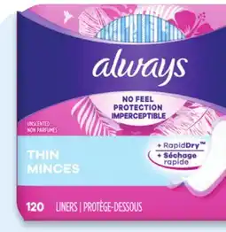 Walmart Always liners offer