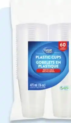 Walmart Great Value clear cups 60s offer