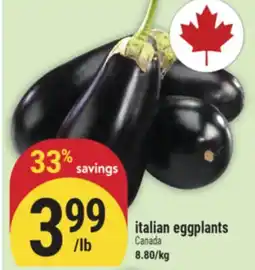 Marché Adonis Italian eggplants offer