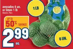 Marché Adonis avocados 6 un. or limes 1 lb offer