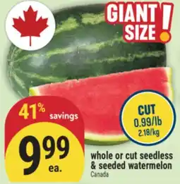 Marché Adonis Whole or cut seedless & seeded watermelon offer