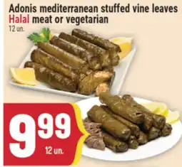 Marché Adonis Adonis mediterranean stuffed vine leaves Halal meat or vegetarian offer