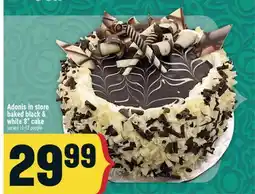 Marché Adonis Adonis in store baked black & white 8˝ cake offer