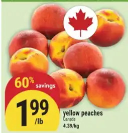 Marché Adonis yellow peaches offer