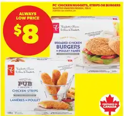 Real Canadian Superstore PC CHICKEN NUGGETS, STRIPS OR BURGERS offer