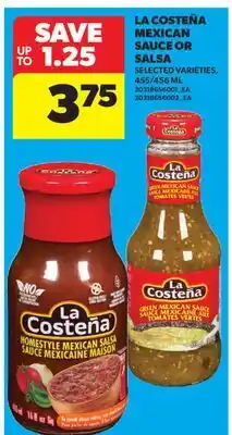 Real Canadian Superstore LA COSTEÑA MEXICAN SAUCE OR SALSA, 455/456 ML offer