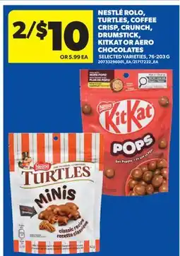 Real Canadian Superstore NESTLÉ ROLO, TURTLES, COFFEE CRISP, CRUNCH, DRUMSTICK, KITKAT OR AERO CHOCOLATES offer