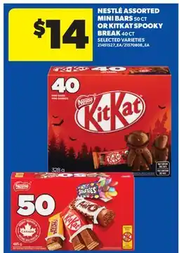 Real Canadian Superstore NESTLÉ ASSORTED MINI BARS, 50 CT OR KITKAT SPOOKY BREAK, 40 CT offer