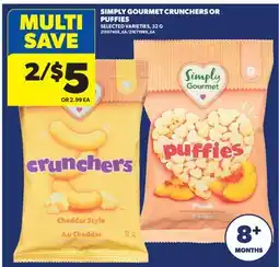 Real Canadian Superstore SIMPLY GOURMET CRUNCHERS OR PUFFIES offer