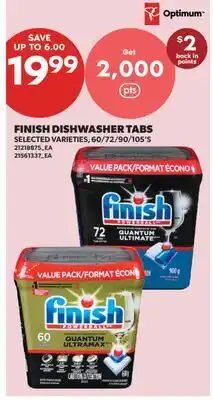 Real Canadian Superstore FINISH DISHWASHER TABS, 60/72/90/105'S offer