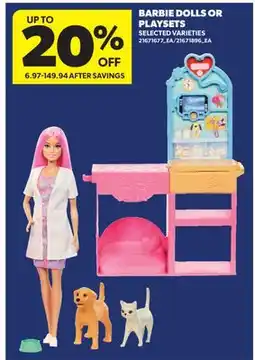 Real Canadian Superstore BARBIE DOLLS OR PLAYSETS offer