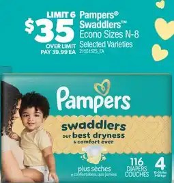 Real Canadian Superstore PAMPERS SWADDLERS ECONO SIZES N-8 offer
