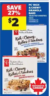 Real Canadian Superstore PC RICH & CHEWY GRANOLA BARS offer