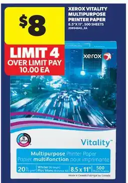 Real Canadian Superstore XEROX VITALITY MULTIPURPOSE PRINTER PAPER, 8.5X 11, 500 SHEETS offer