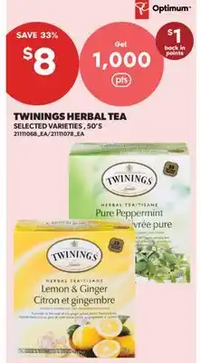Real Canadian Superstore TWININGS HERBAL TEA, 50'S offer