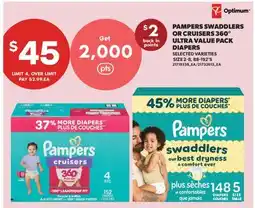 Real Canadian Superstore PAMPERS SWADDLERS OR CRUISERS 360° ULTRA VALUE PACK DIAPERS, 88-192'S offer