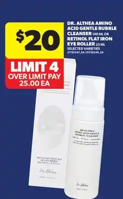 Real Canadian Superstore DR. ALTHEA AMINO ACID GENTLE BUBBLE CLEANSER, 140 ML OR RETINOL FLAT IRON EYE ROLLER, 25 ML offer
