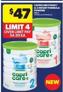 Real Canadian Superstore CAPRICARE STAGE 1 & 2 INFANT FORMULA POWDER offer